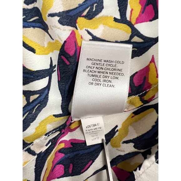 Banana Republic Petite Smocked Waist Floral Sleeveless Blouse Top Women's PS - Picture 6 of 10